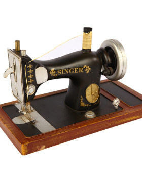 复古缝纫机衣车模型铁皮装饰品橱窗陈列道具客厅服装店铺怀旧摆件