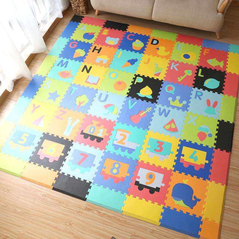 LN拼图字母泡沫地垫儿童爬行垫家用宝宝拼接爬爬垫加厚婴儿精细纹