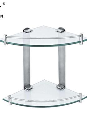 浴室玻璃三角置物架304不锈钢卫生间收纳双层托架A1083直销