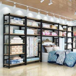 四件套枕頭家紡店貨架置物架多層床上用品布料掛布架子展示架落地