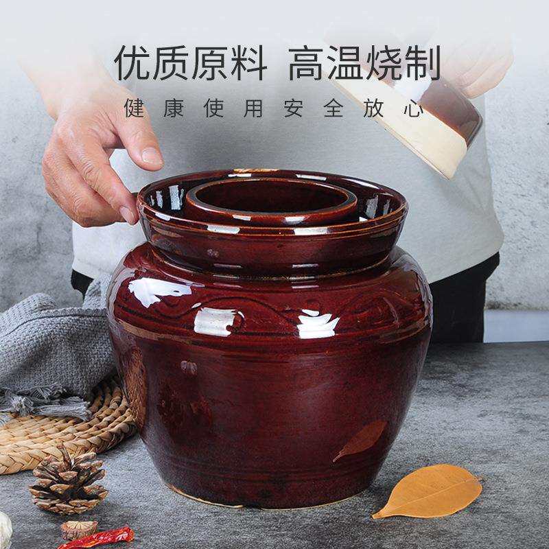 EQ4F土陶罐子泡菜储物罐腌菜土坛土钵咸鸭蛋坛子中大号坛陶瓷