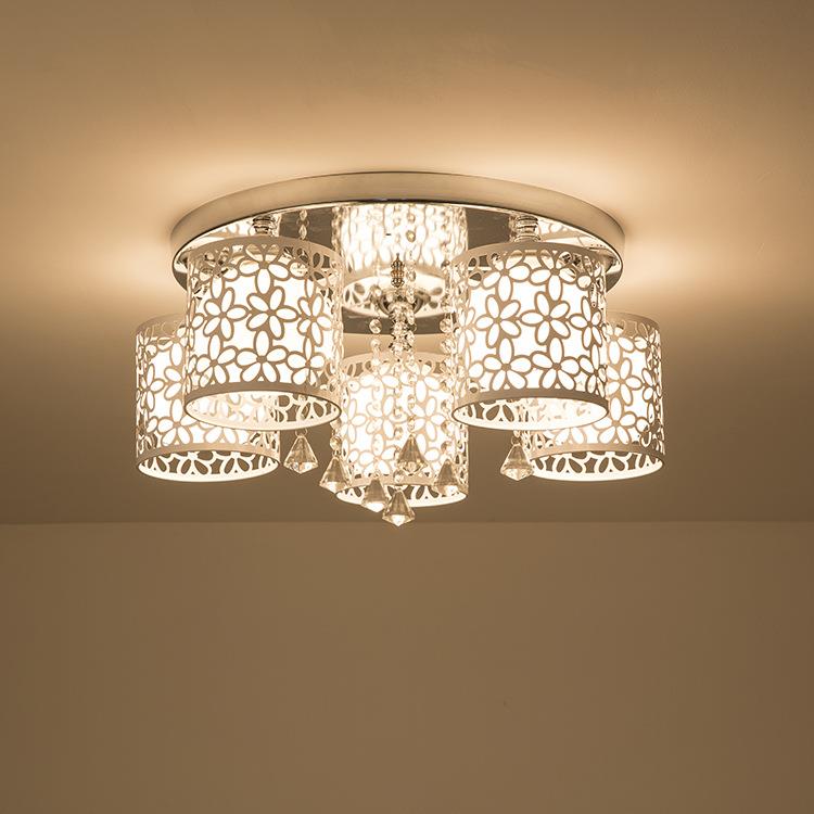 简约现代水晶LED客厅吊灯温馨三头创意婚房家用卧室餐厅吸顶灯具