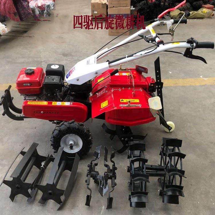 多功能四驱微耕机旋耕机手扶8马力水冷田园耕地机大棚开沟起垄机