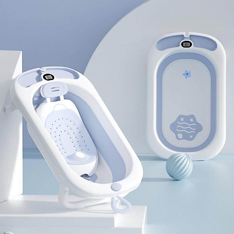 婴儿洗澡盆婴儿用品宝宝洗澡盆便携折叠浴盆浴架自动测温婴儿浴盆