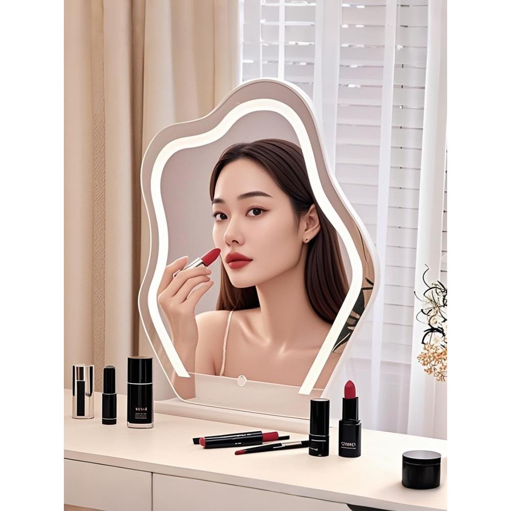 云朵梳妆镜桌面带灯化妆镜台式轻奢LED智能镜主卧梳妆台镜子