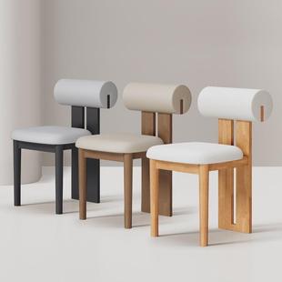 实木餐椅家用原木高级吃饭黑色岛台椅子化妆凳子轻奢实木餐桌餐椅