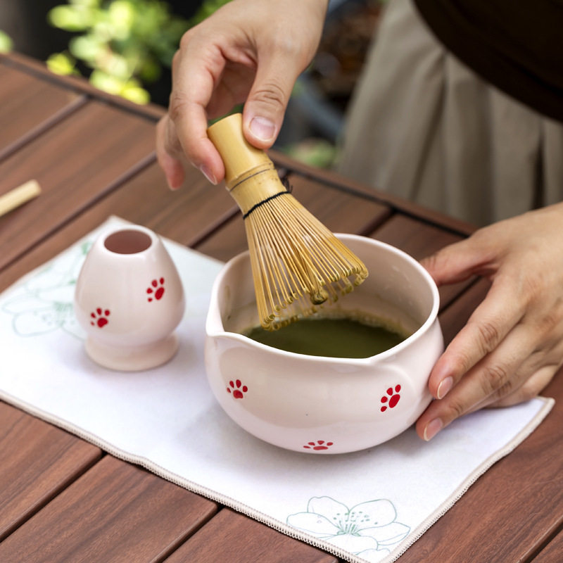日式抹茶碗打抹茶九件套花苞宋代点茶搅拌器百本立抹茶刷茶筅套装