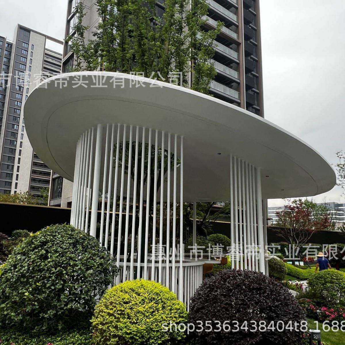 玻璃钢伞形雕塑户外艺术蛋壳屋子园林景观大型蘑菇屋凉亭长条坐凳