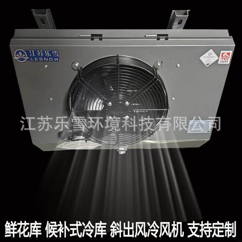 鲜花冷库蒸发器候补式冷库专用斜出风吊顶式冷风机隧道降温制冷机