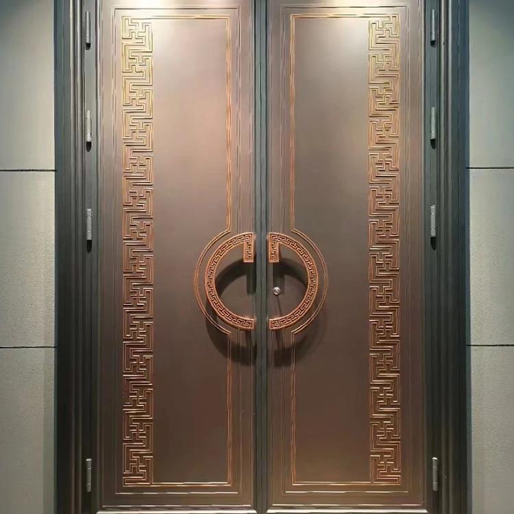 铸铝门别墅大门双开门农村自建房大门进户门新中式庭院入户门定