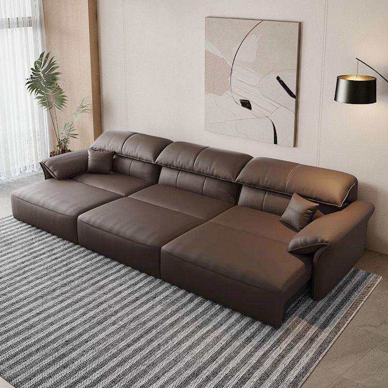 意式极简电动多功能真皮沙发现代可伸缩沙发床零靠墙客厅大小户型