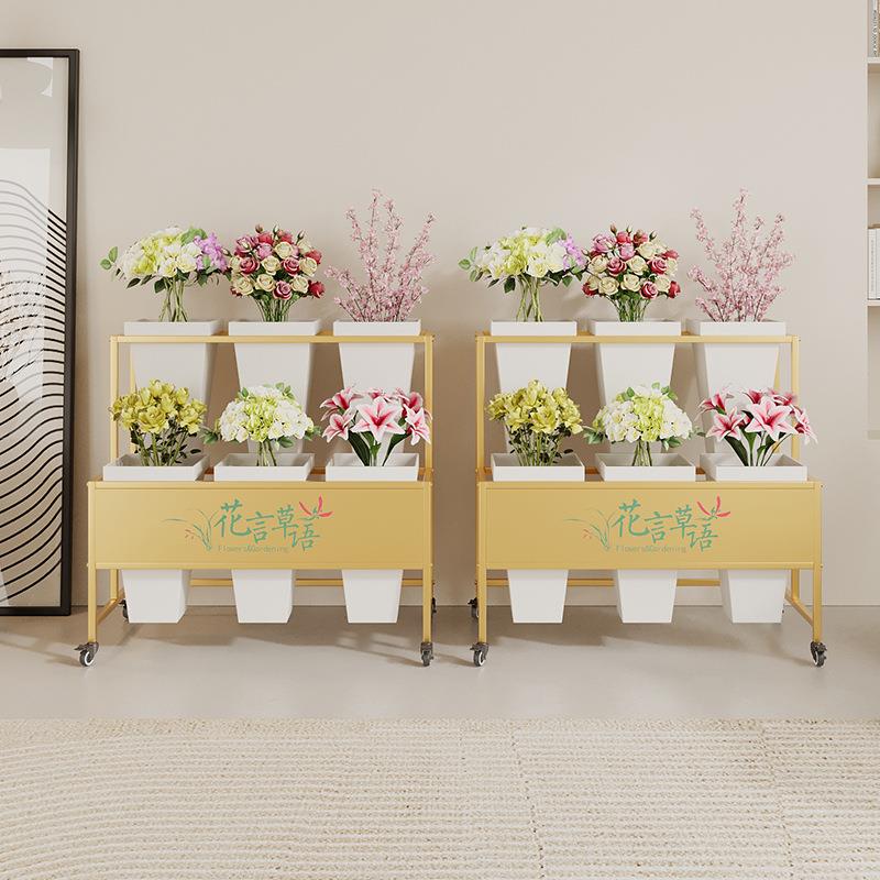 醒花桶货架花店专用花架铁艺多层花筒架摆摊卖鲜花婚庆展示架子