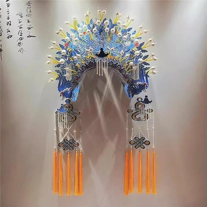 国潮凤冠装置艺术雕塑网红打卡拍照道具商业美陈广场灯光美陈制作
