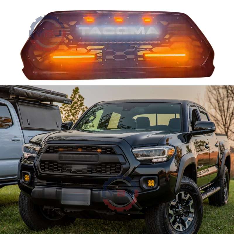 塔库玛中网内铁带灯款2016-2023新进气格栅散热tacoma皮卡改装