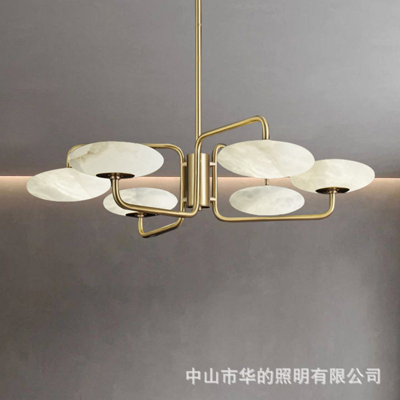 北欧后现代西班牙云石吊灯简约设计师别墅客厅卧室餐厅全铜灯具