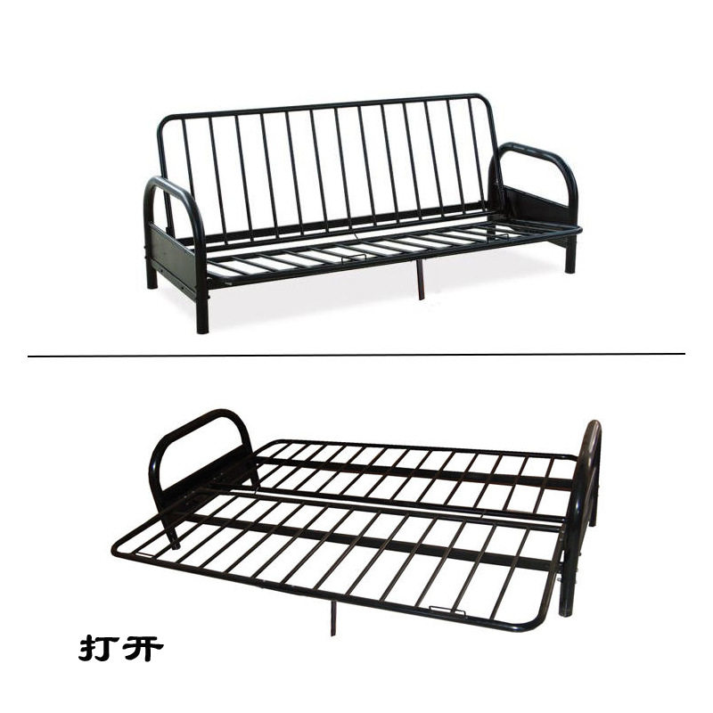 折叠铁艺沙发床公寓宿舍家用沙发椅铁艺床布艺躺椅休闲椅多用