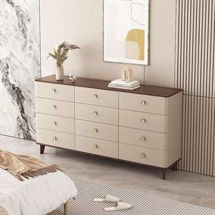 轻奢实木斗柜简约现代客厅电视柜北欧卧室床尾靠墙收纳储物柜烤漆