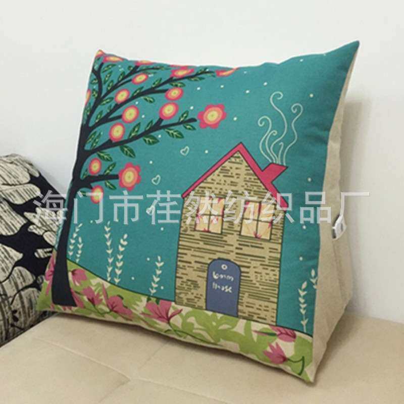 棉麻立体靠垫亚麻床头软沙发靠枕床上靠背榻榻米靠垫大号可拆洗