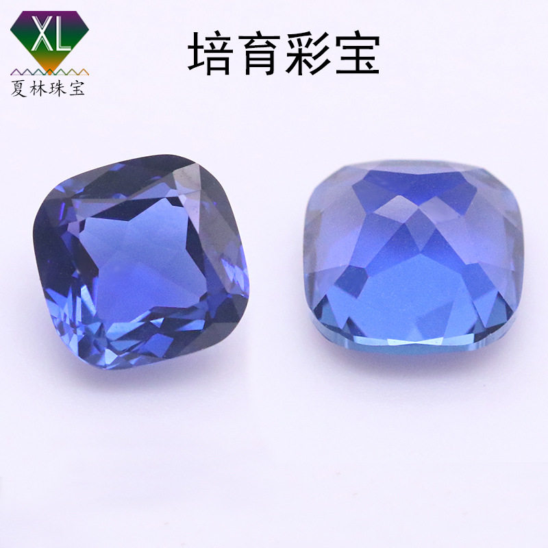实验室培育肥方皇家蓝宝石 人工培育蓝宝6-8mm高品质饰品配石批发