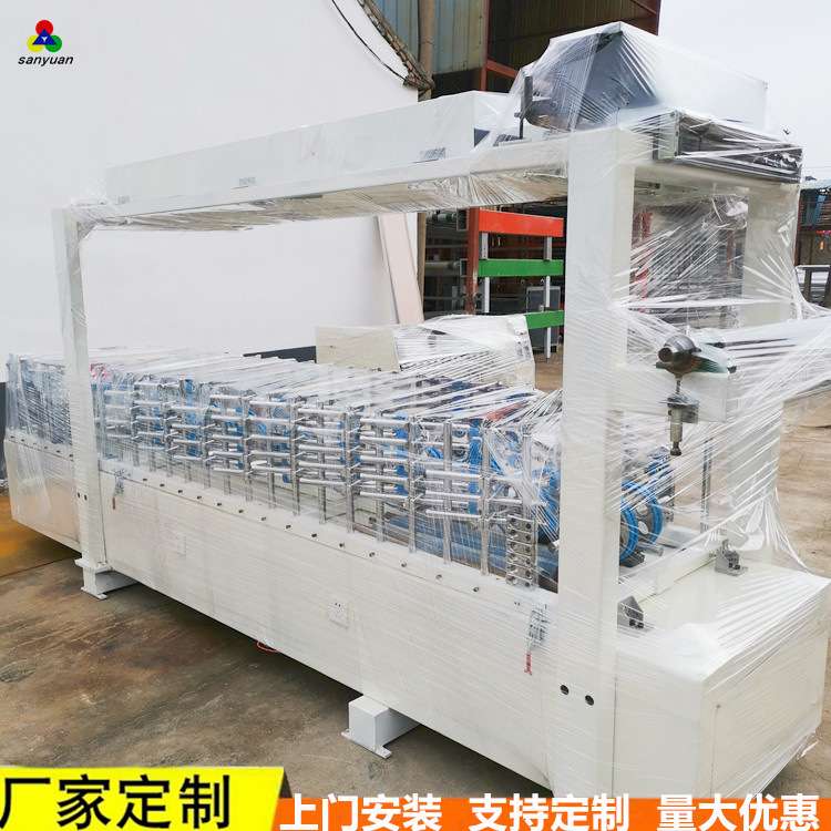 三元300型铝合金移门型材门框门边线包覆机PVC护角网格布覆膜机