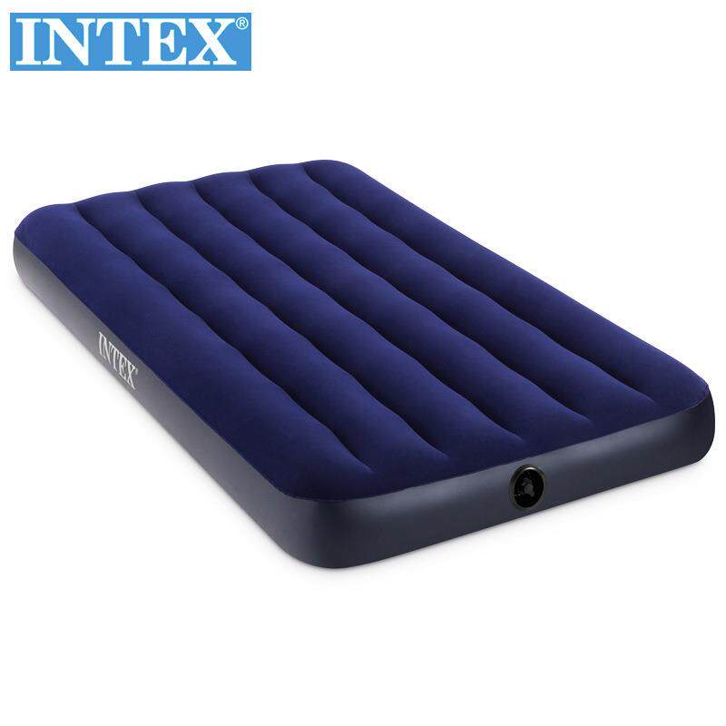 intex64757家用充气床户外单人气垫床加高加厚折叠午休充气床垫