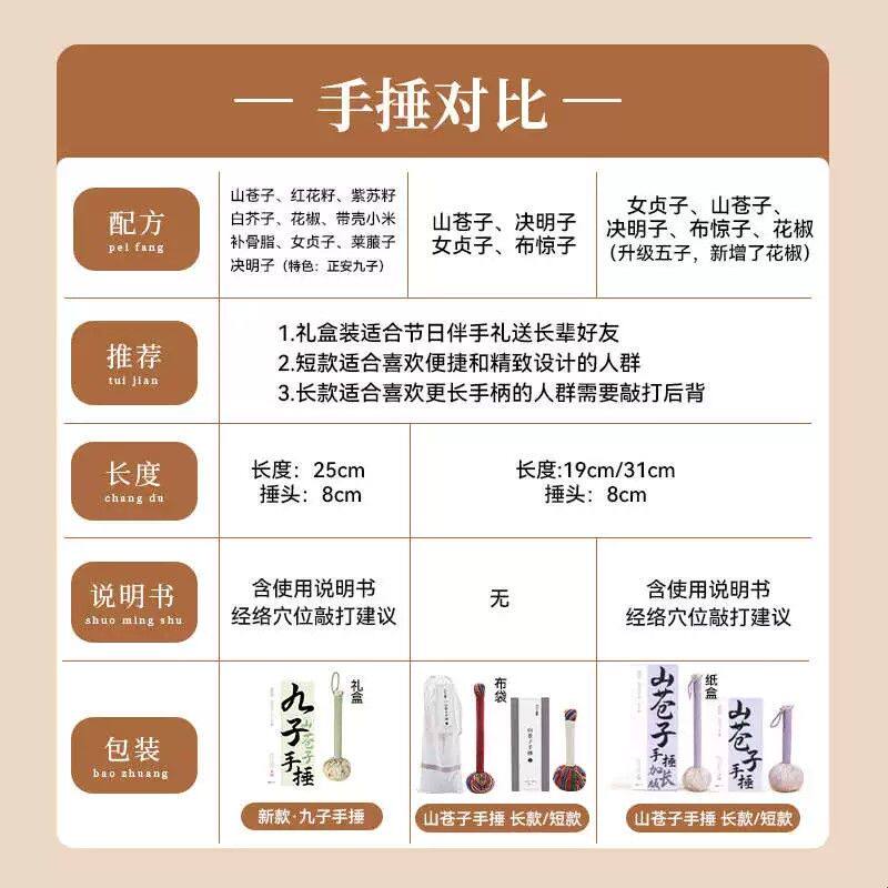 正安国货铺山苍子手捶非艾草养生经络敲打八虚棒捶敲背按摩锤送礼
