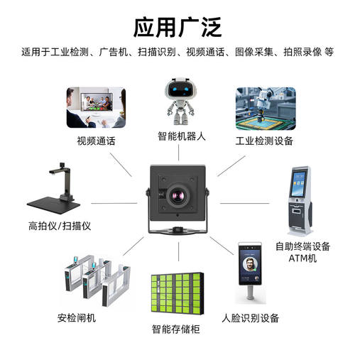 高清红外100万安卓ATM工业一体相机广角无畸变720P电脑USB摄像头
