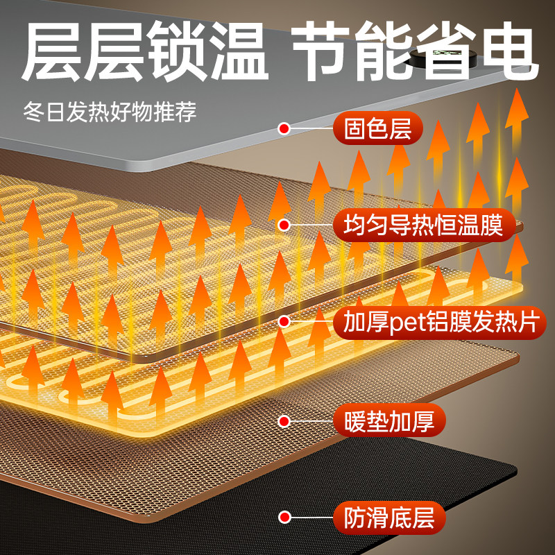 吾鲸加热滑鼠垫电脑桌2026新款超大办公桌学生学习发热暖垫加热垫