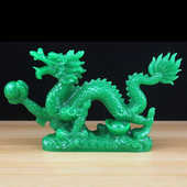 白龙青龙摆件汉龙神金龙座玉色龙生肖家居办公室化白虎桌面摆饰品