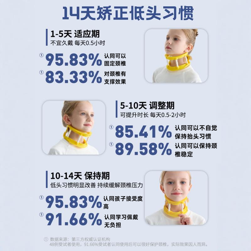 儿童颈托脖子前倾歪脖防低头护颈脖套可调偏头斜颈固定器写字专用