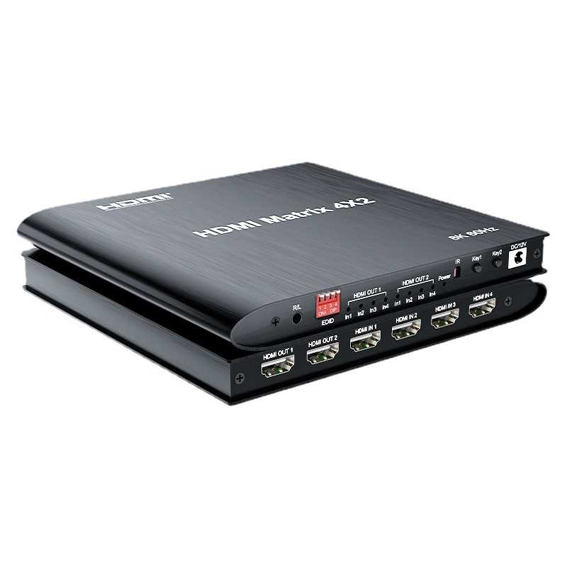 厂价8K60HZ4K120HZ矩阵4进2出支持HDCP 2.3HDMI 2.1EDID管理4*2切