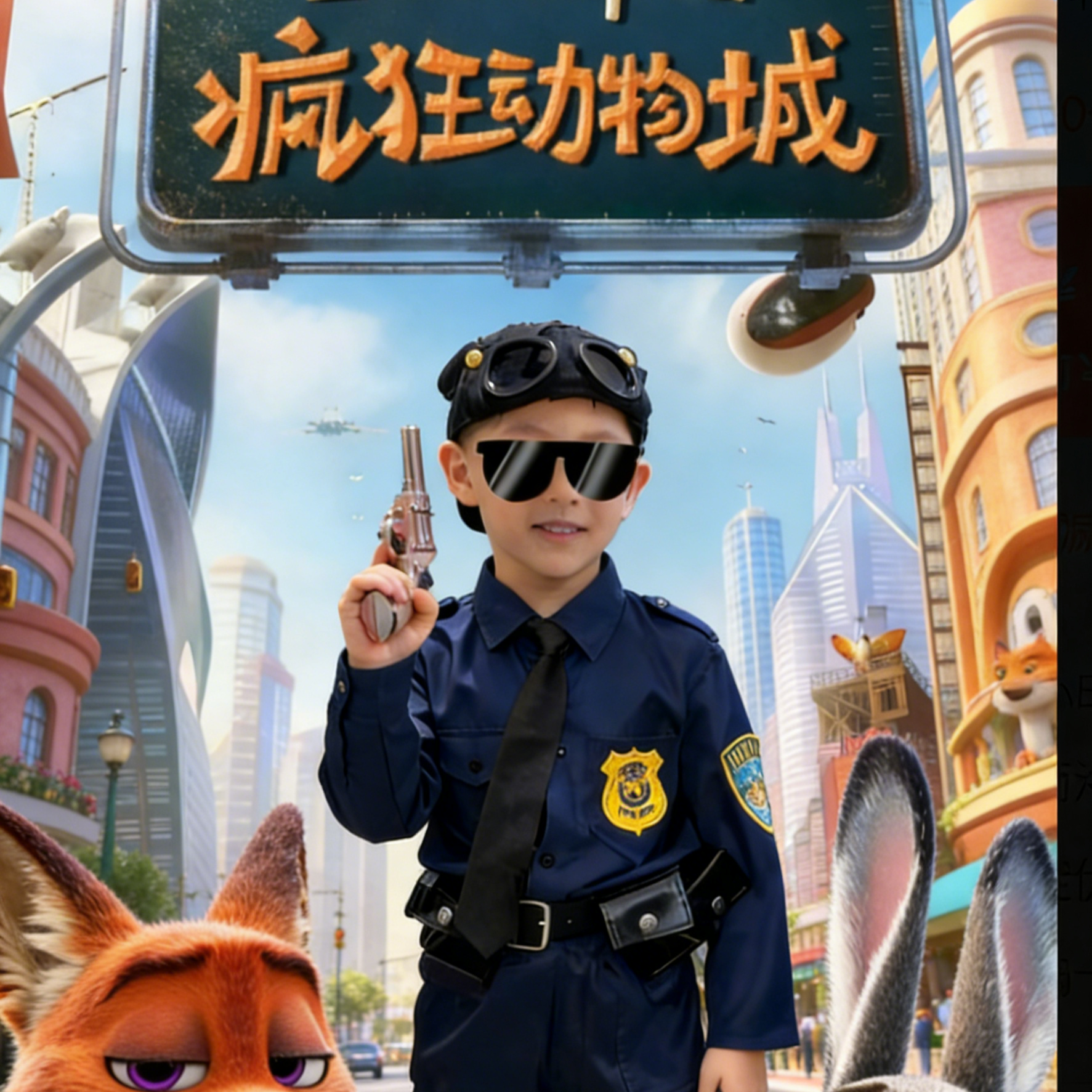 疯狂动物城儿童服装cos狐狸警官