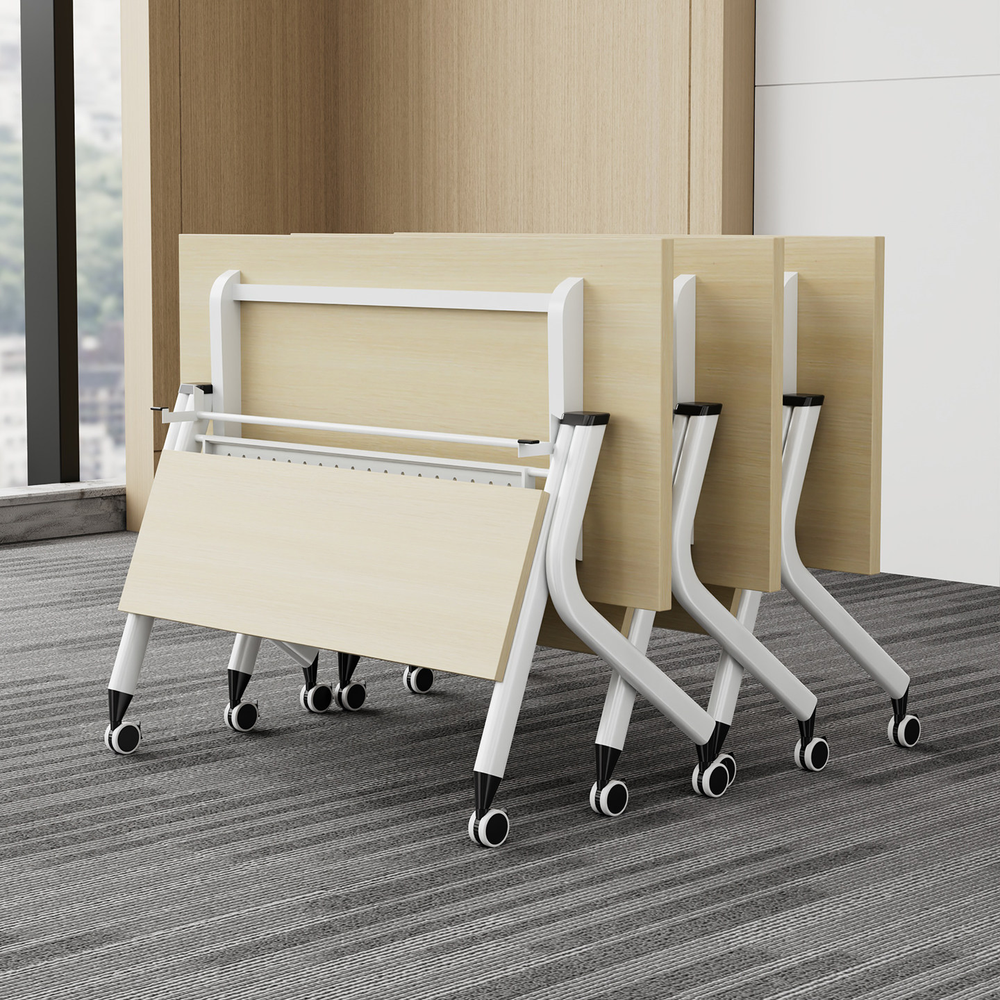 折叠培训桌桌椅组合会议桌办公多功能可移动拼接长条桌课室员工桌