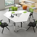 培训桌培训桌椅组合可拼接翻板桌移动长条桌带轮子折叠会议桌