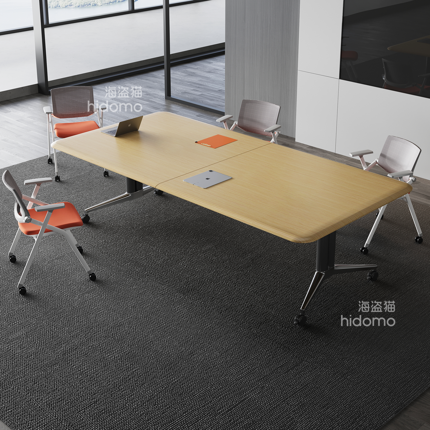 折叠会议桌可移动拼接培训桌