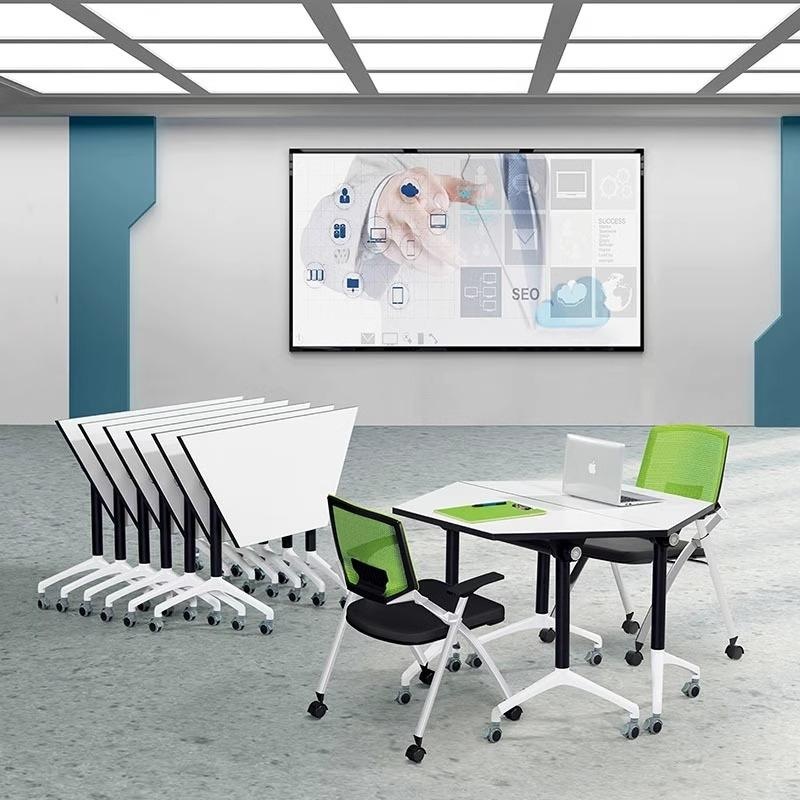 折叠会议桌培训桌椅组合移动