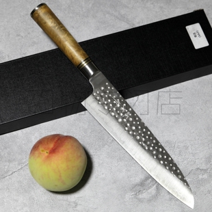 日本进口佐治作R2/SG2粉末钢牛刀210切肉切菜厨刀菜刀锤纹主厨刀
