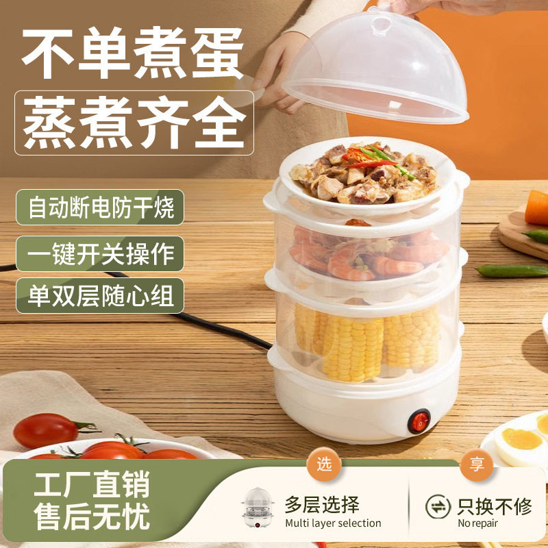煮蛋器家用蒸锅双层蒸蛋不锈钢多功能蒸蛋羹煮鸡蛋机小型早餐神器