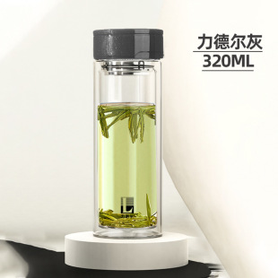 双层隔热玻璃杯耐高温商务杯子便携家用男士 礼品泡茶水杯印字