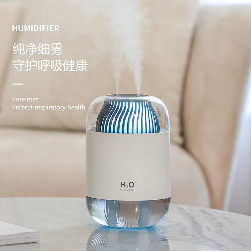 双喷加湿器usb大容量家用轻音卧室加湿器床头氛围夜灯加湿器