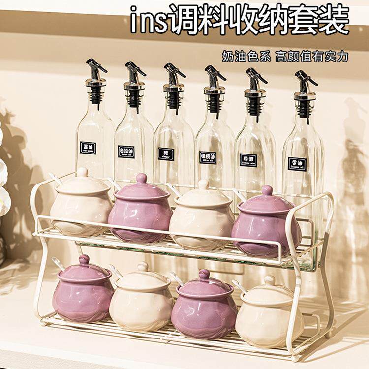 轻奢调味罐套装厨房陶瓷盐罐调料盒高颜值调味盒油盐酱醋瓶收纳盒