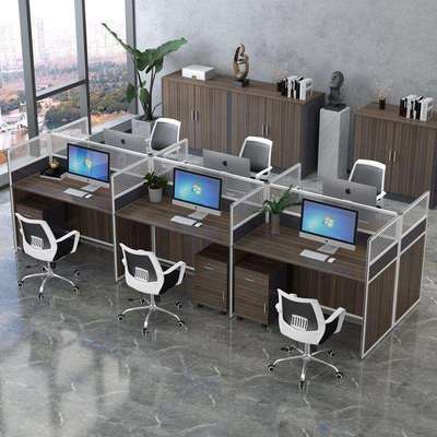 职员办公桌椅组合办公桌子简约现代公司2/4/6人位电脑工作桌屏风