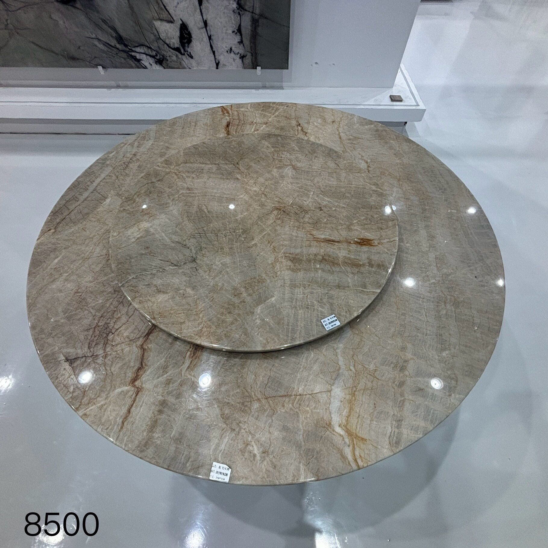 天然大理石奢石圆桌泡茶吧台厂家批发岩板餐桌新正大石材南安水头