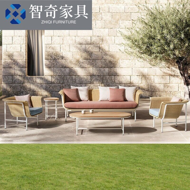 户外家具庭院沙发民宿藤椅藤小茶几室内客厅阳台别墅露台景区家具