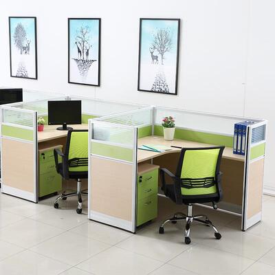 办公桌椅组合职员办公室家具6/4人位转角员工作隔断屏风简约卡座
