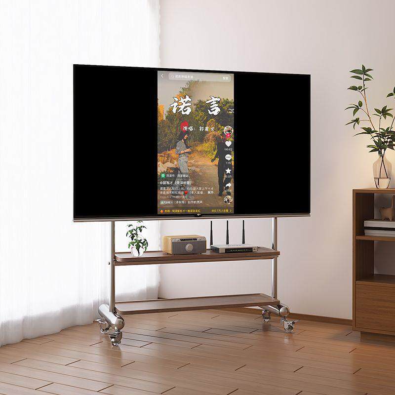 电视移动支架不锈钢可移动落地小户型卧室客厅家用43-75寸万向轮