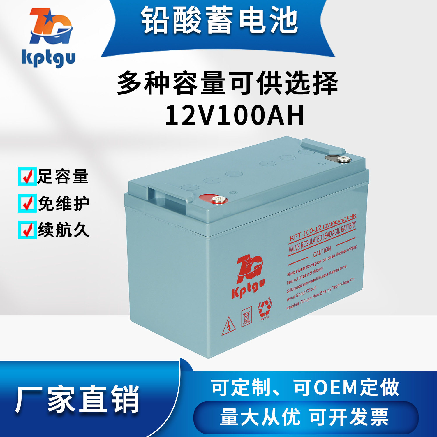 汤谷胶体蓄电池深循环免维护铅酸12V100AH后备电源电瓶