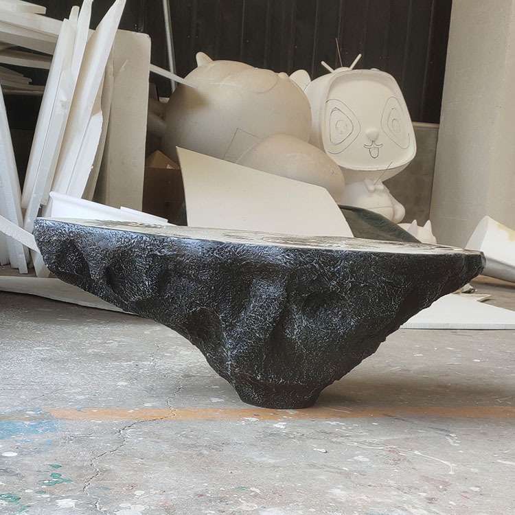 仿石头玻璃钢前台定 制创意异性接待台桌子凳子 仿真大理石玻钢