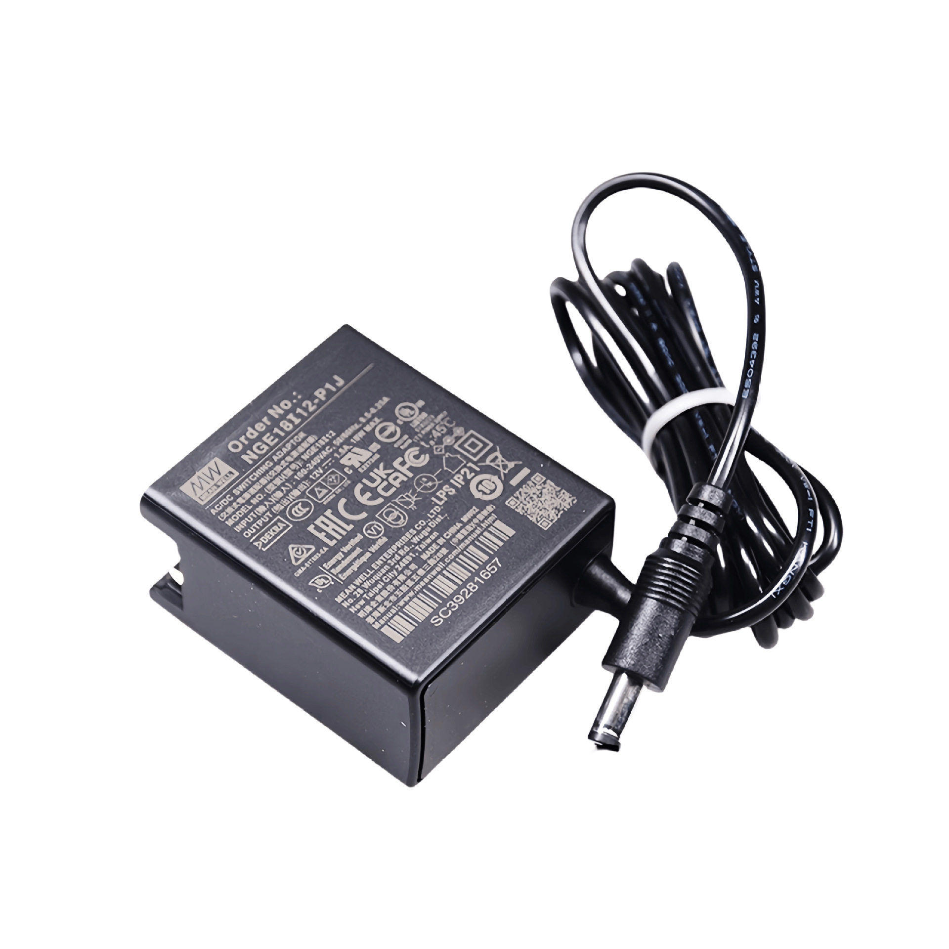 明纬电源 NGE18E12-P1J     18W    壁挂式可换插头 适配器