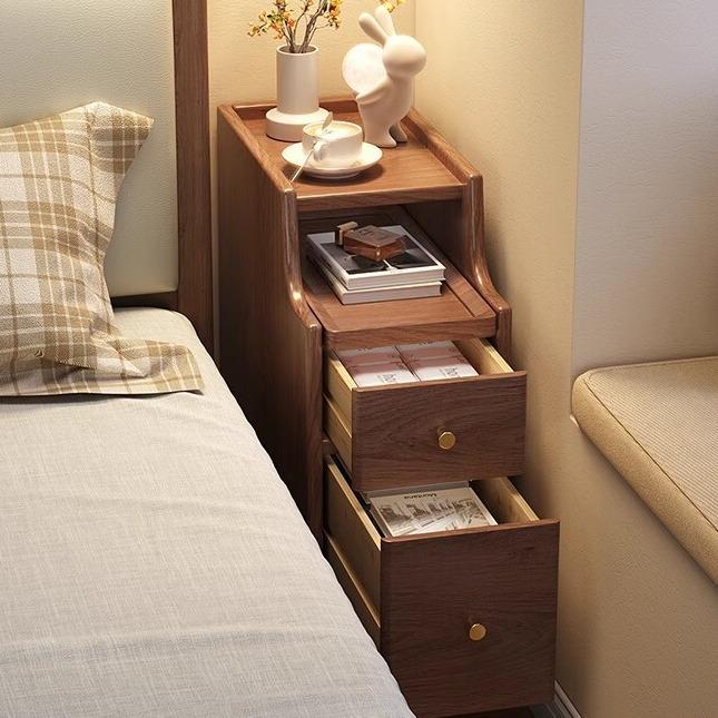 全实木床头柜迷你小型极窄床边柜超窄20公分30cm窄边夹缝置物架